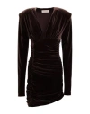 Alexandre Vauthier Woman Mini Dress Dark Brown Size 4 Polyester, Elastane