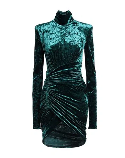 Alexandre Vauthier Woman Mini Dress Emerald Green Size 4 Polyester, Elastane In Blue