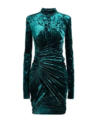 Alexandre Vauthier Woman Mini Dress Emerald Green Size 8 Polyester, Elastane