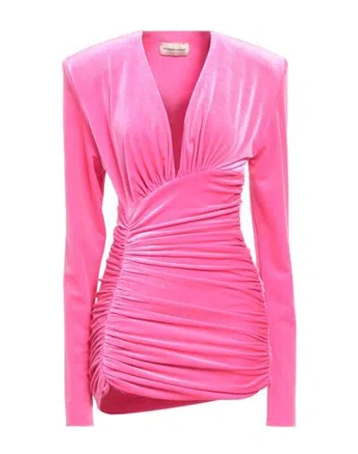 Alexandre Vauthier Woman Mini Dress Fuchsia Size 8 Polyester, Elastane In Pink