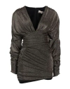 Alexandre Vauthier Silver V Neck Mini Dress Laminato In Gold