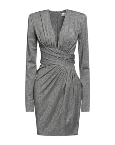 Alexandre Vauthier Woman Mini Dress Grey Size 6 Viscose, Polyamide, Polyester, Elastane