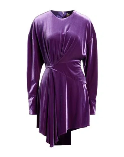 Alexandre Vauthier Woman Mini Dress Purple Size 6 Polyester, Polyamide, Elastane