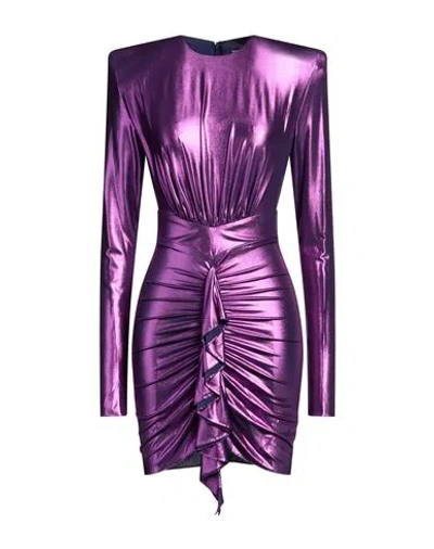 Alexandre Vauthier Woman Mini Dress Purple Size 10 Viscose, Elastane