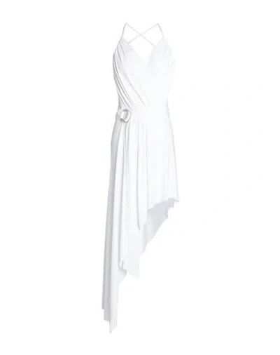 Alexandre Vauthier Woman Mini Dress White Size 6 Viscose, Elastane, Glass, Brass In White