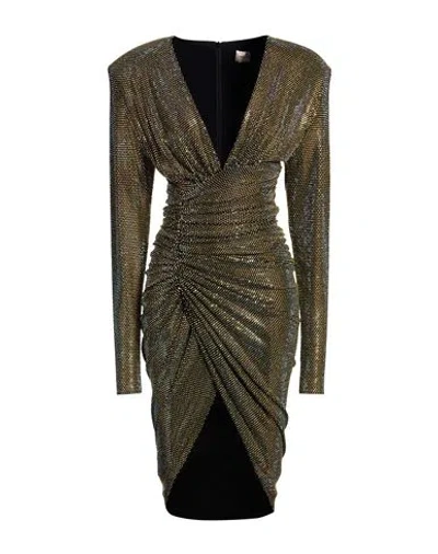 Alexandre Vauthier Woman Mini Dress Yellow Size 6 Viscose, Elastane, Glass