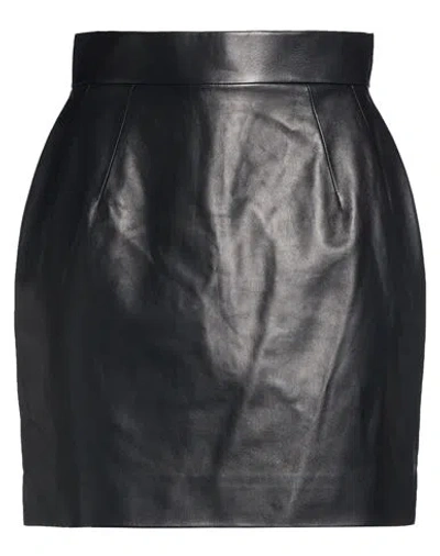 Alexandre Vauthier Woman Mini Skirt Black Size 8 Lambskin