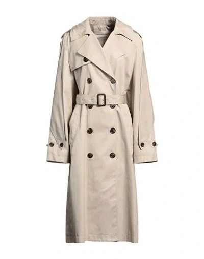 Alexandre Vauthier Woman Overcoat & Trench Coat Beige Size 10 Cotton In White