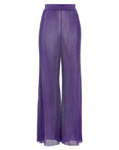 Alexandre Vauthier Woman Pants Purple Size Xs Viscose, Metallic Polyester, Polyamide