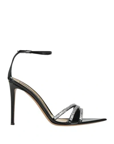 Alexandre Vauthier Woman Sandals Black Size 10 Leather