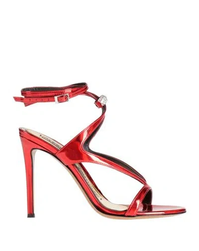 Alexandre Vauthier Woman Sandals Red Size 6 Leather
