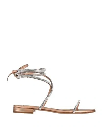 Alexandre Vauthier Woman Sandals Rose Gold Size 8 Synthetic Fibers