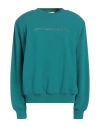 Alexandre Vauthier Woman Sweatshirt Emerald Green Size S Cotton, Elastane, Glass In Green