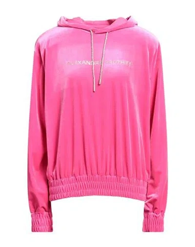 Alexandre Vauthier Woman Sweatshirt Fuchsia Size S Polyester, Elastane, Glass In Pink