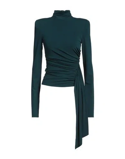 Alexandre Vauthier Woman Top Dark Green Size 6 Viscose, Elastane