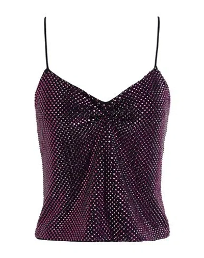 Alexandre Vauthier Woman Top Magenta Size 6 Viscose, Elastane, Glass In Magenta
