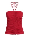 Alexandre Vauthier Woman Top Red Size 6 Viscose, Polyamide In Red