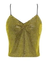 Alexandre Vauthier Woman Top Yellow Size 6 Viscose, Elastane, Glass In Yellow