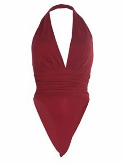 Alexandre Vauthier Women's Bodysuit In Burgundy In Red