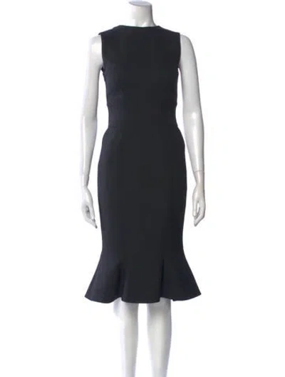Pre-owned Alexandre Vauthier Wool Midi Length Dress In Black