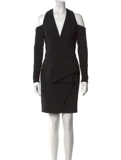 Pre-owned Alexandre Vauthier Wool Mini Dress In Black