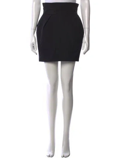 Pre-owned Alexandre Vauthier Wool Mini Skirt In Black