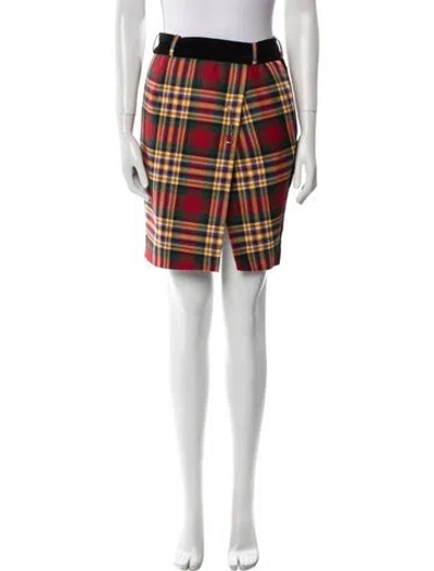 Pre-owned Alexandre Vauthier Wool Mini Skirt In Red