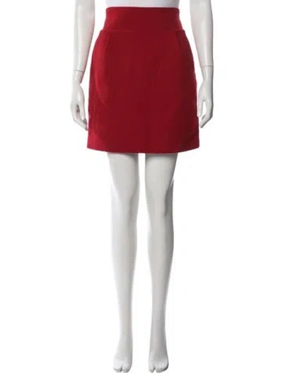Pre-owned Alexandre Vauthier Wool Mini Skirt In Red
