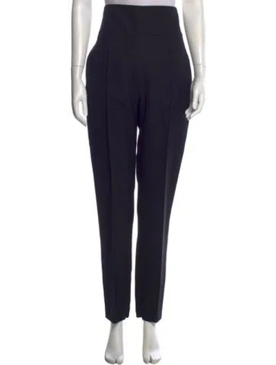 Pre-owned Alexandre Vauthier Wool Straight Leg Pants In Black