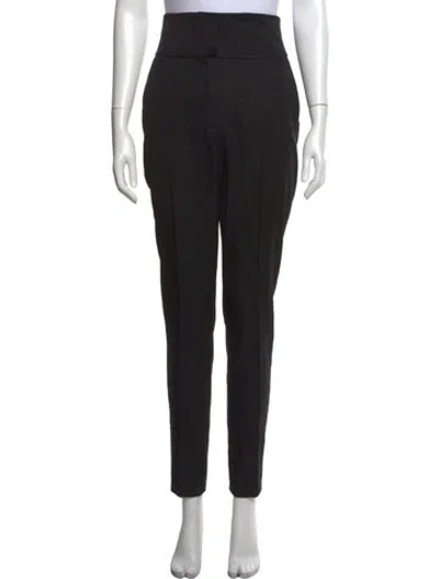 Pre-owned Alexandre Vauthier Wool Straight Leg Pants In Black