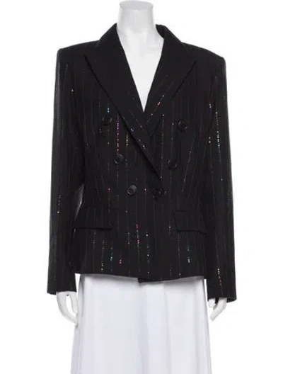 Pre-owned Alexandre Vauthier Wool Striped Blazer In Black