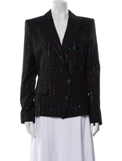 Pre-owned Alexandre Vauthier Wool Striped Blazer W/ Tags In Black