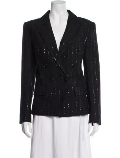 Pre-owned Alexandre Vauthier Wool Striped Blazer W/ Tags In Black