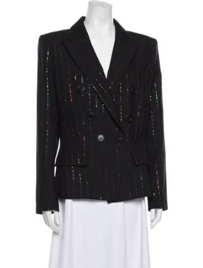 Pre-owned Alexandre Vauthier Wool Striped Blazer W/ Tags In Black