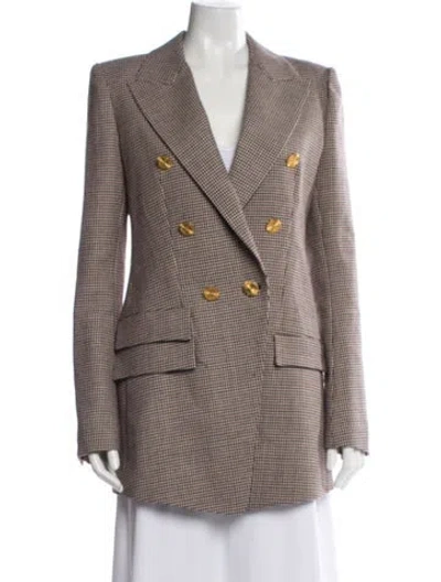 Pre-owned Alexandre Vauthier Wool Tweed Pattern Blazer In Red