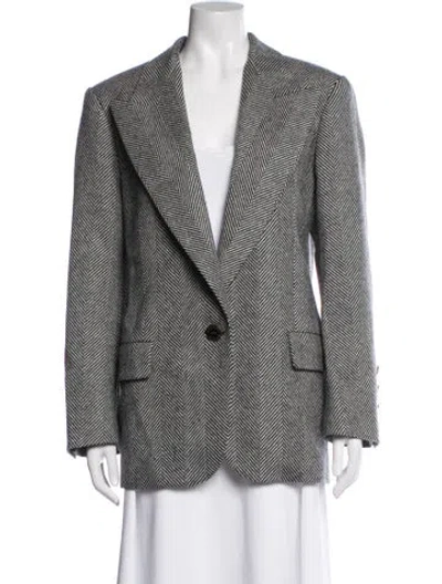 Pre-owned Alexandre Vauthier Wool Tweed Pattern Coat In Multicolor