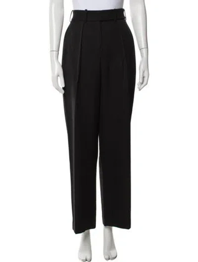 Pre-owned Alexandre Vauthier Wool Wide Leg Pants In Black