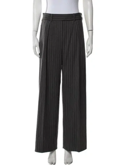 Pre-owned Alexandre Vauthier Wool Wide Leg Pants In Black