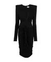 Alexandre Vauthier Wrinkled Medium-length Dress In Black