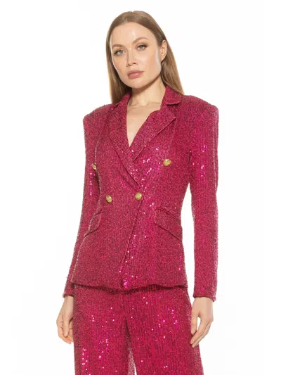 Alexia Admor Abbi Sequin Blazer In Red