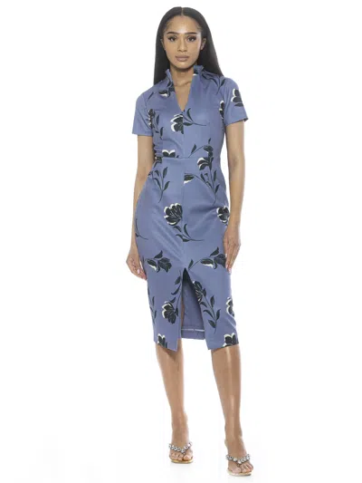 Alexia Admor Acadia Dress In Blue Floral
