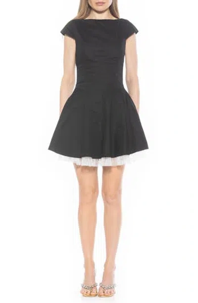 Alexia Admor Aleena Boat Neck Minidress In Black