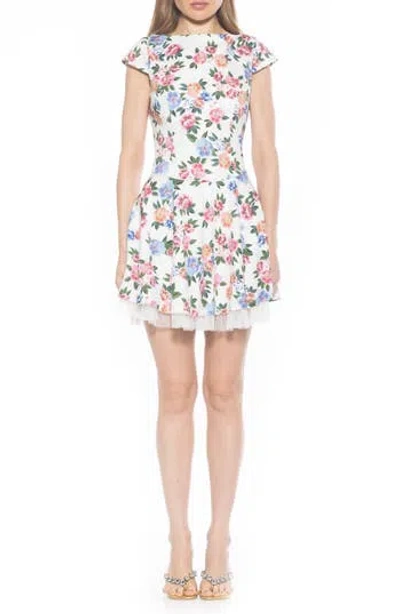 Alexia Admor Aleena Boat Neck Minidress In Ivory Floral