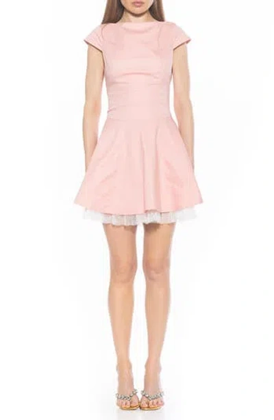 Alexia Admor Aleena Boat Neck Minidress In Pink