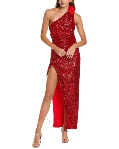 Alexia Admor Alessi Sequin One-shoulder Gown In Red