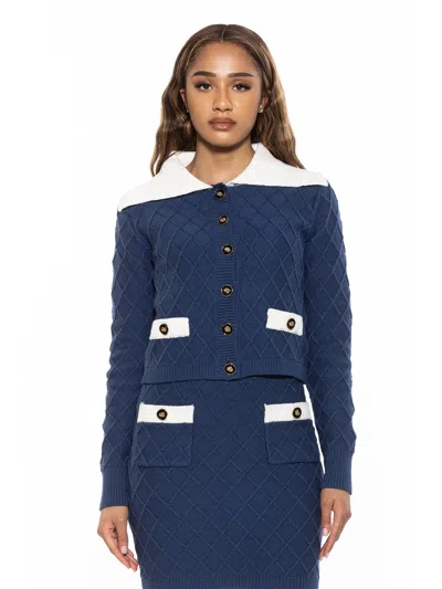 Alexia Admor Alina Cardigan In Blue