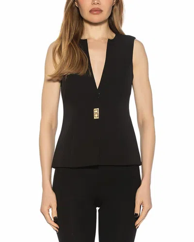 Alexia Admor Alina Crewneck Sleeveless Vest Top In Black