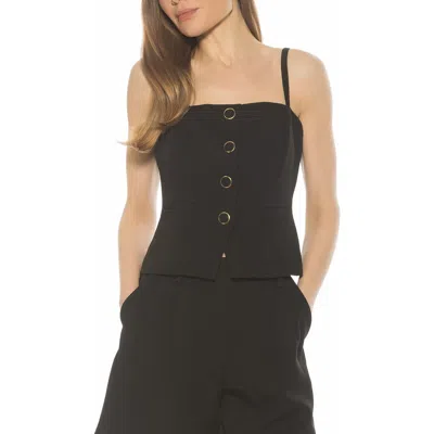 Alexia Admor Amandine Vest Top In Black