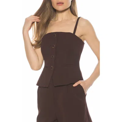 Alexia Admor Amandine Vest Top In Burgundy