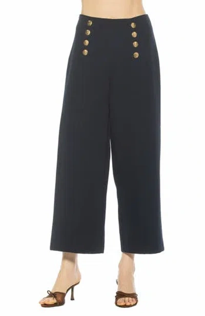 Alexia Admor Amari High Waist Wide Leg Pants In Blue